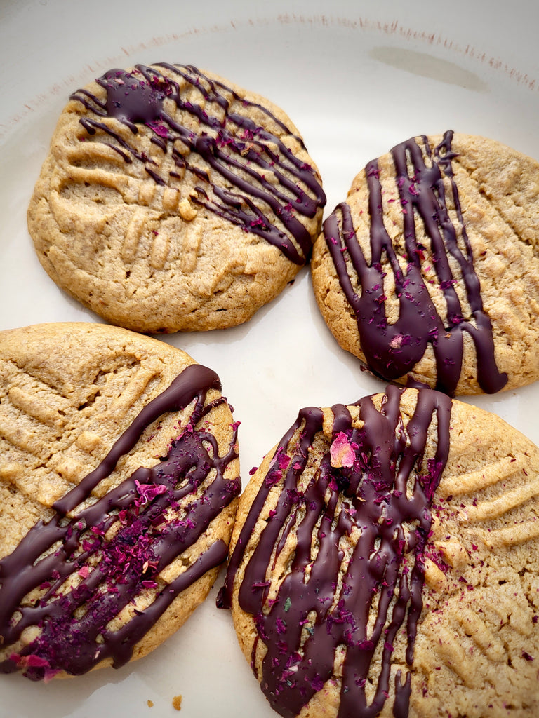Adaptogenic Peanut Butter Cardamom Rose Cookies