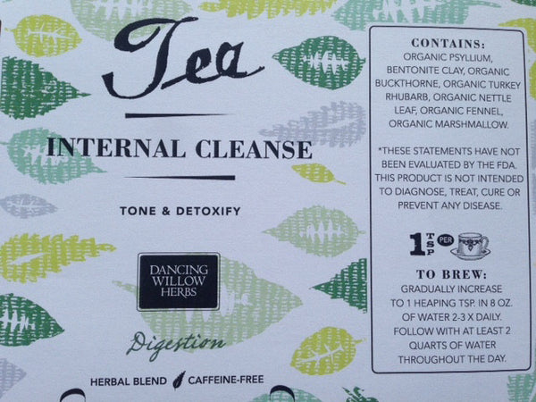 Internal Cleanse Tea - Dancing Willow Herbs herbal tea - herbal formulas 
